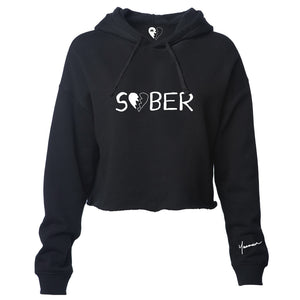 SOBER CROP TOP HOODIE